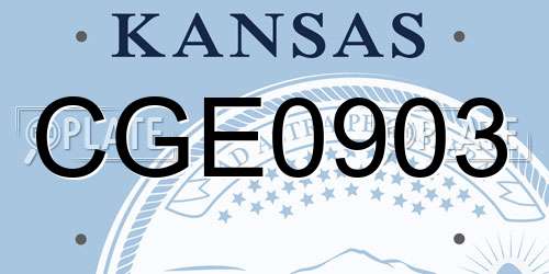 CGE0903 Kansas License Plate