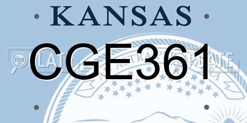 CGE361 Kansas License Plate