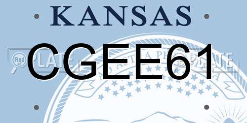 CGEE61 Kansas License Plate