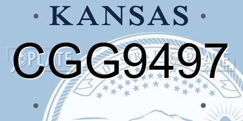 CGG9497 Kansas License Plate
