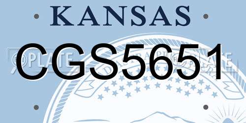 CGS5651 Kansas License Plate