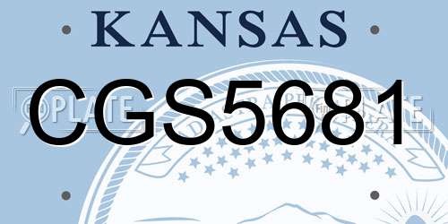 CGS5681 Kansas License Plate