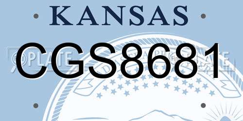 CGS8681 Kansas License Plate