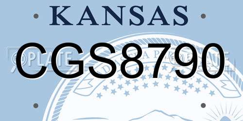 CGS8790 Kansas License Plate