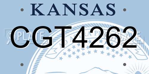 CGT4262 Kansas License Plate