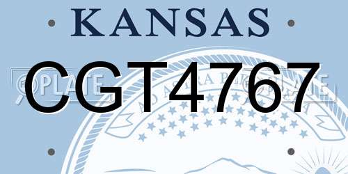 CGT4767 Kansas License Plate
