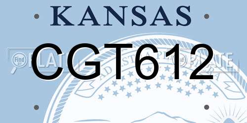 CGT612 Kansas License Plate