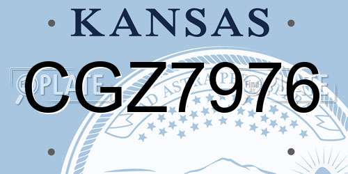 CGZ7976 Kansas License Plate