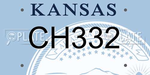 CH332 Kansas License Plate