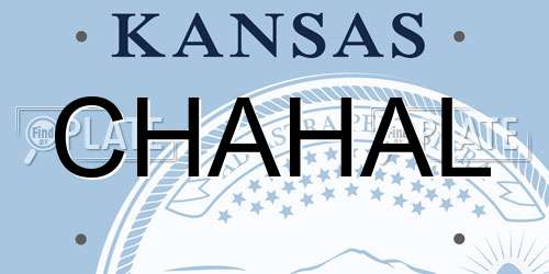 CHAHAL Kansas License Plate