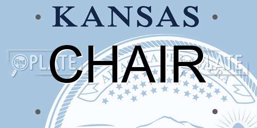 CHAIR Kansas License Plate