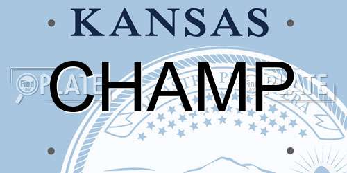 CHAMP Kansas License Plate