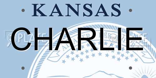 CHARLIE Kansas License Plate