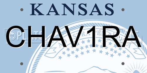 CHAV1RA Kansas License Plate