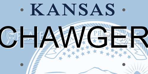 CHAWGER Kansas License Plate