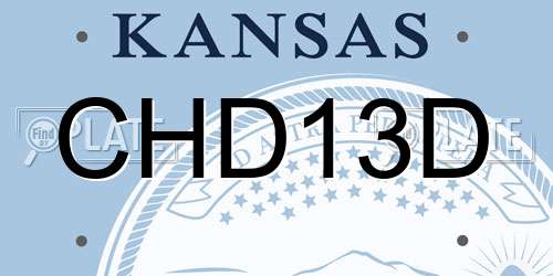 CHD13D Kansas License Plate