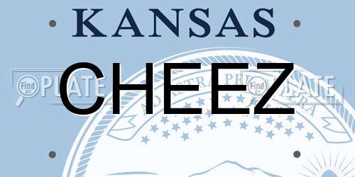 CHEEZ Kansas License Plate