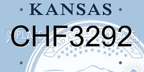 CHF3292 Kansas License Plate