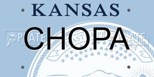 CHOPA Kansas License Plate