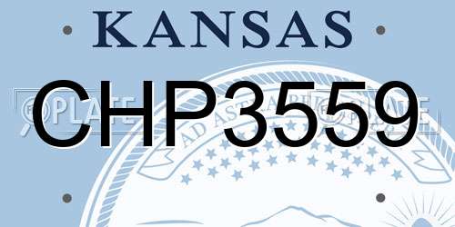 CHP3559 Kansas License Plate