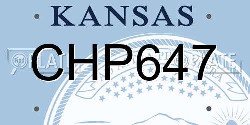 CHP647 Kansas License Plate