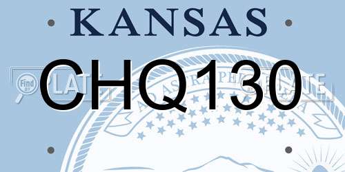 CHQ130 Kansas License Plate