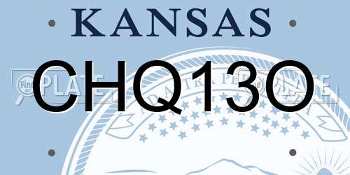 CHQ13O Kansas License Plate