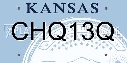 CHQ13Q Kansas License Plate