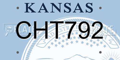 CHT792 Kansas License Plate