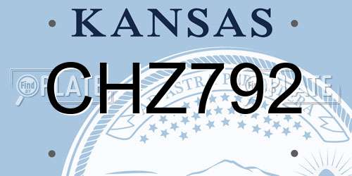 CHZ792 Kansas License Plate