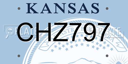 CHZ797 Kansas License Plate