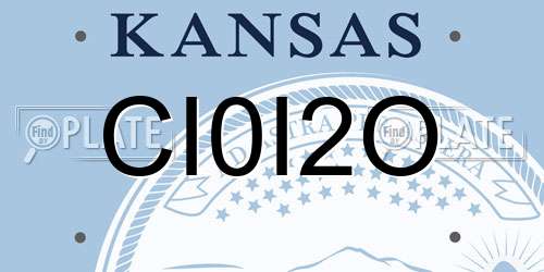 CI0I2O Kansas License Plate