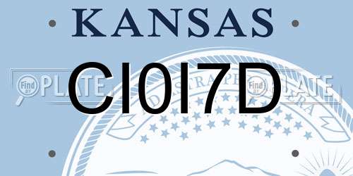 CI0I7D Kansas License Plate