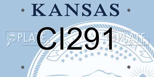 CI291 Kansas License Plate