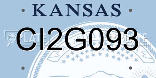 CI2G093 Kansas License Plate