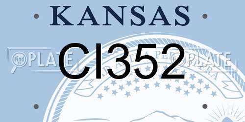 CI352 Kansas License Plate