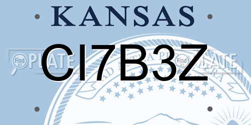 CI7B3Z Kansas License Plate