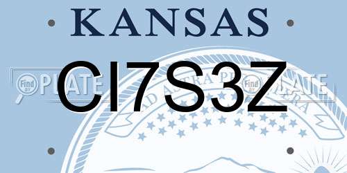CI7S3Z Kansas License Plate