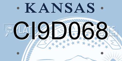 CI9D068 Kansas License Plate