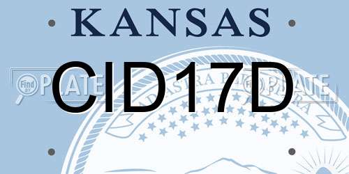 CID17D Kansas License Plate