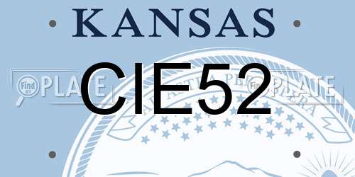 CIE52 Kansas License Plate