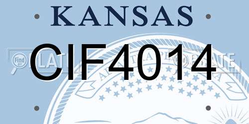 CIF4014 Kansas License Plate