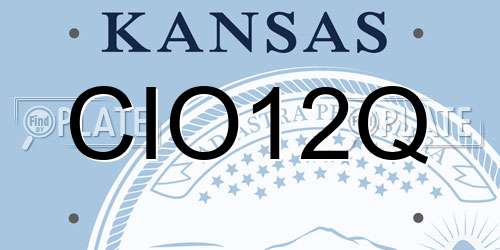 CIO12Q Kansas License Plate