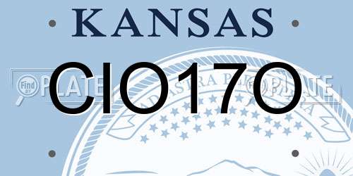 CIO17O Kansas License Plate