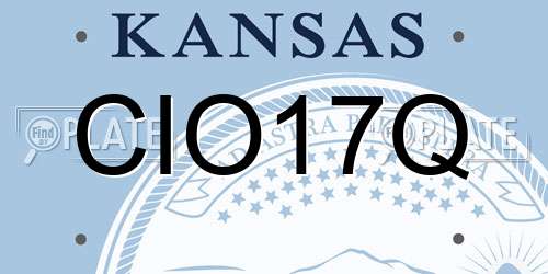 CIO17Q Kansas License Plate