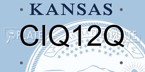 CIQ12Q Kansas License Plate