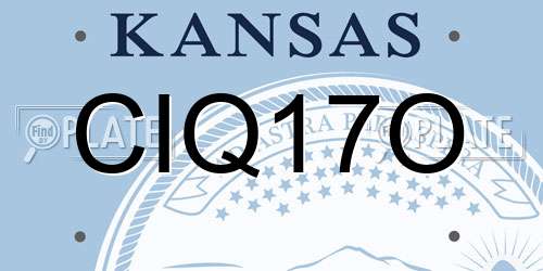 CIQ17O Kansas License Plate