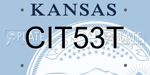 CIT53T Kansas License Plate