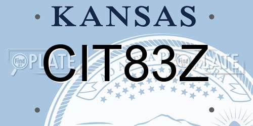 CIT83Z Kansas License Plate