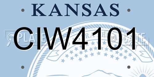 CIW4101 Kansas License Plate